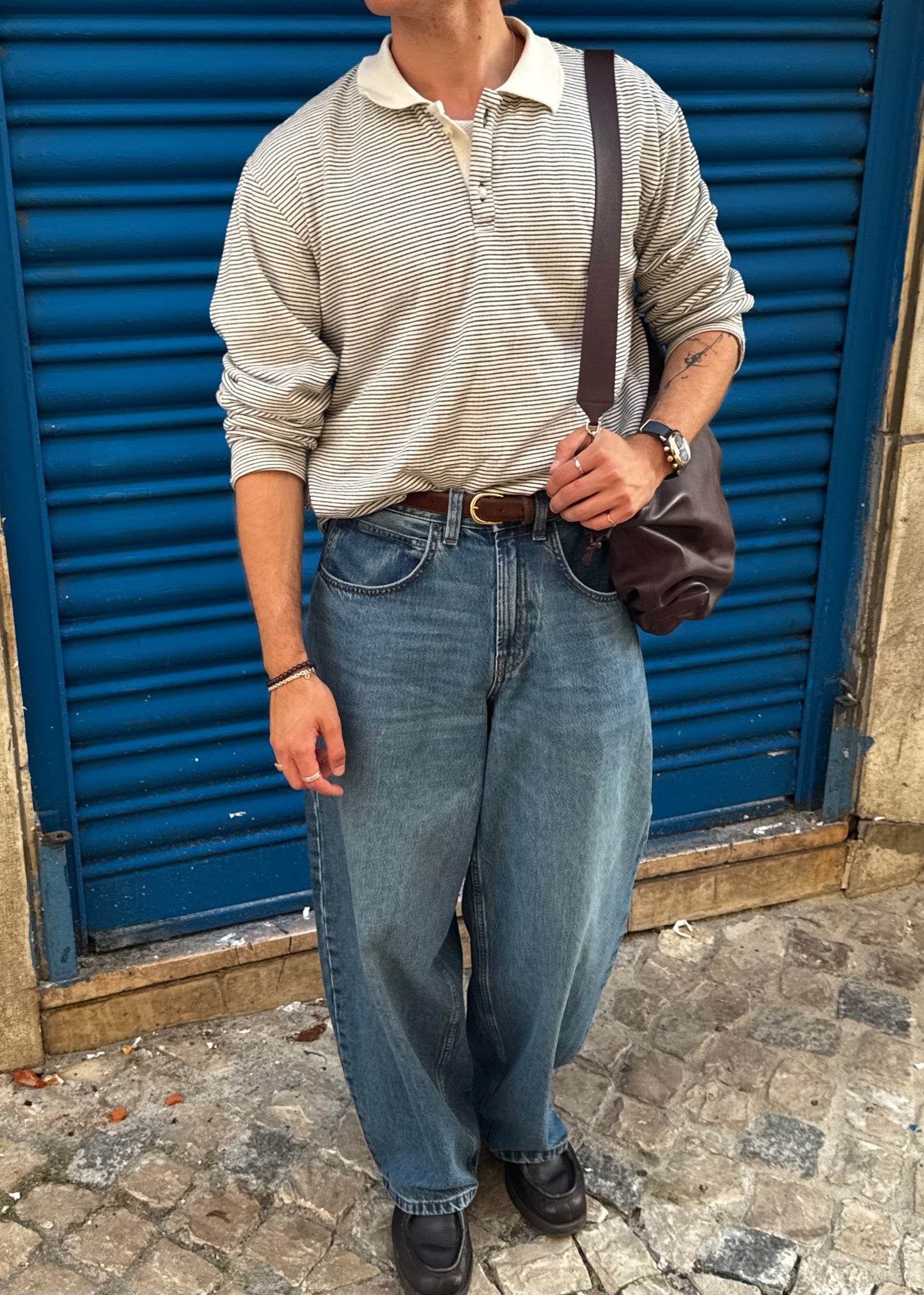 LONG SLEEVE POLO - CREAM