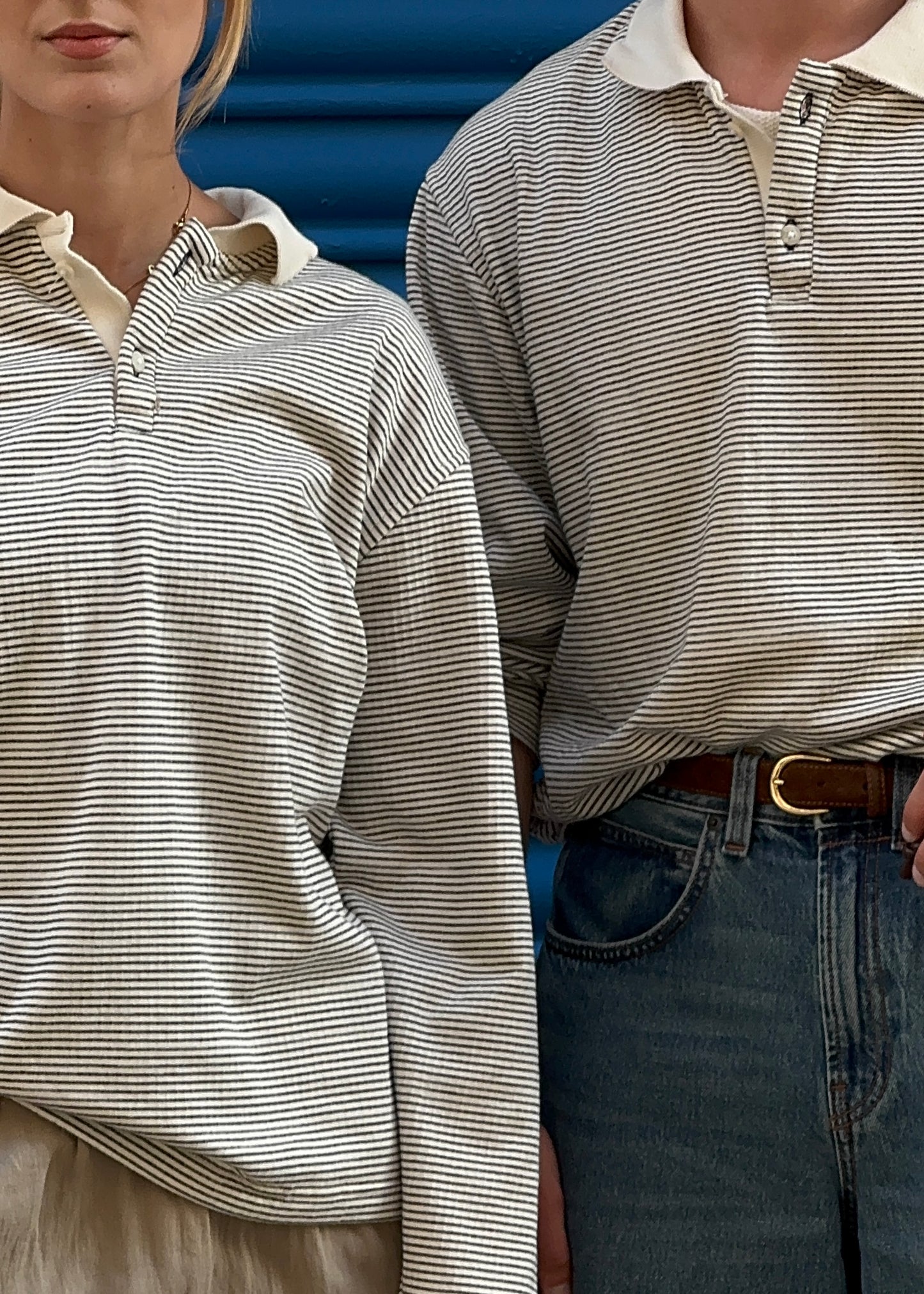 LONG SLEEVE POLO - CREAM