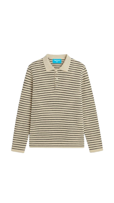 LONG SLEEVE POLO - CREAM