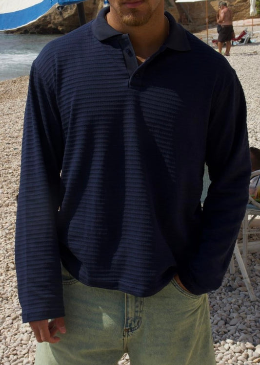 LONG SLEEVE POLO - NAVY