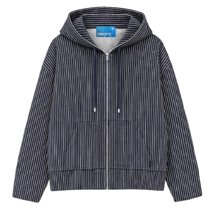 ZIP UP HOODED JACKET - NAVY